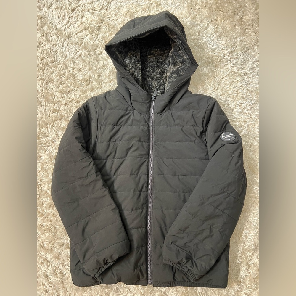 Abercrombie Kids Charcoal Fleece-Lined Jacket